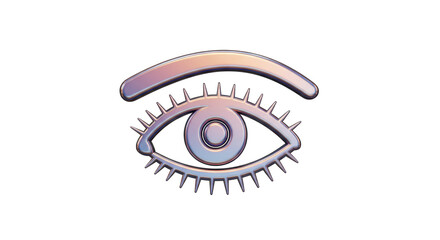 Isolated Metallic Eye Icon with Lashes