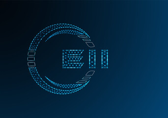EII low poly letter logo vector design. EII lower poly logo design. Low poly logo.