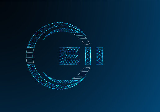 EII low poly letter logo vector design. EII lower poly logo design. Low poly logo.