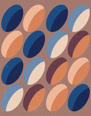 Retro Geometric Circles in Earth Tones