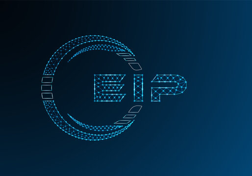 EIP low poly letter logo vector design. EIP lower poly logo design. Low poly logo.