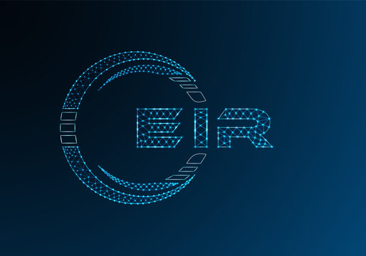 EIR low poly letter logo vector design. EIR lower poly logo design. Low poly logo.