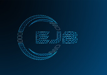 EJB low poly letter logo vector design. EJB lower poly logo design. Low poly logo.
