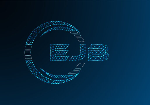 EJB low poly letter logo vector design. EJB lower poly logo design. Low poly logo.