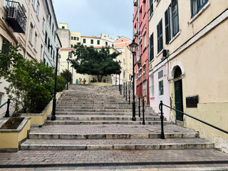 Scenic Staircase in Gibraltar's United Kingdom British Overseas Territory Neighborhood