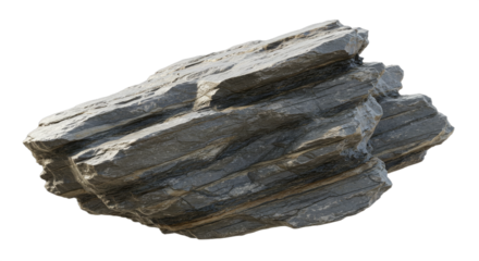 Layered rock formation against black backdrop