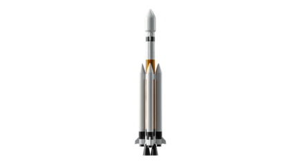 Rocket poised awaiting celestial voyage