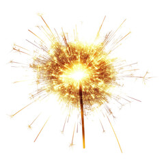 Sparkling firework display exploding outward