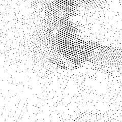 A dense field of small black dots covers a white background.