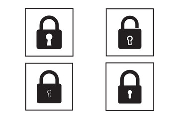Bold Lock Set Silhouette Vector Illustration For Secure App And Website Graphics