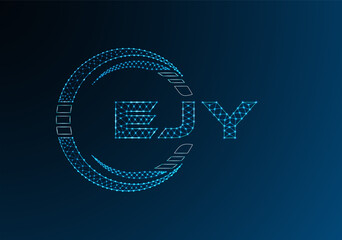 EJY low poly letter logo vector design. EJY lower poly logo design. Low poly logo.