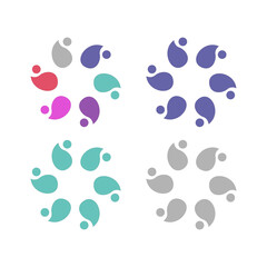 PEOPLE CONNECTED UNION TEAM TEAMWORK SIGN SYMBOL LOGO
