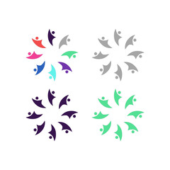 PEOPLE CONNECTED UNION TEAM TEAMWORK SIGN SYMBOL LOGO
