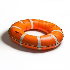 Orange Life Ring on White.