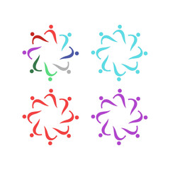 PEOPLE CONNECTED UNION TEAM TEAMWORK SIGN SYMBOL LOGO
