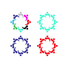 PEOPLE CONNECTED UNION TEAM TEAMWORK SIGN SYMBOL LOGO
