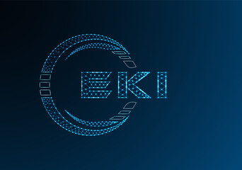 Obraz premium EKI low poly letter logo vector design. EKI lower poly logo design. Low poly logo.