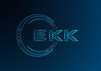 EKK low poly letter logo vector design. EKK lower poly logo design. Low poly logo.