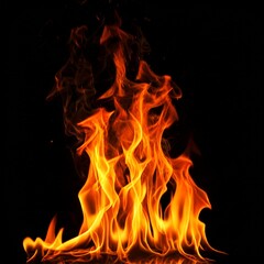 Fire on back background.