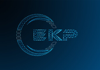 EKP low poly letter logo vector design. EKP lower poly logo design. Low poly logo.