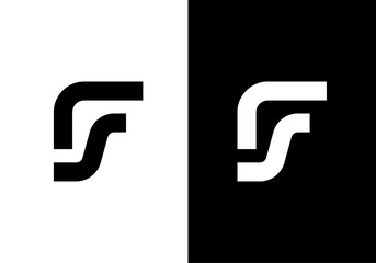 FS, SF initial letters logo