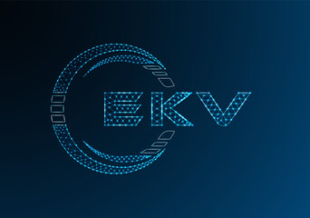 EKV low poly letter logo vector design. EKV lower poly logo design. Low poly logo.