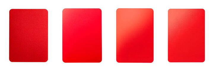 Set of red card isolated on transparent background	