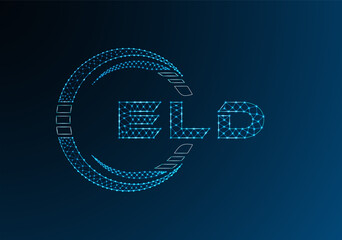 ELD low poly letter logo vector design. ELD lower poly logo design. Low poly logo.
