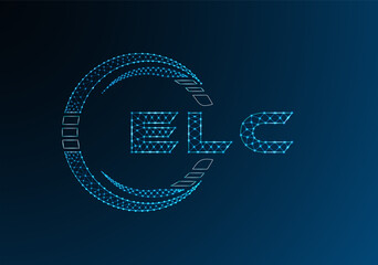 ELC low poly letter logo vector design. ELC lower poly logo design. Low poly logo.