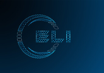 Obraz premium ELI low poly letter logo vector design. ELI lower poly logo design. Low poly logo.