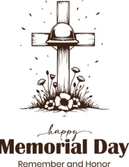 Naklejka premium Remembering Fallen Heroes on Memorial Day Poster