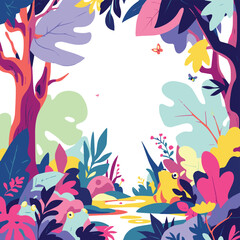 autumn leaves seamless pattern, forest vector