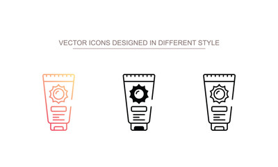 Sunscreen icon design with white background stock illustration