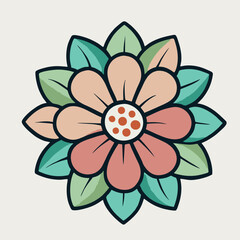 design logo vector icon illustration mascot cartoon flowers