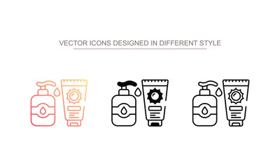 Suntan cream icon design with white background stock illustration