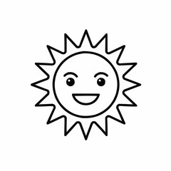 Happy Sun Icon Smiling Against a Minimalist Background  