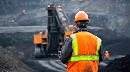 Coal Mine Worker with Excavator