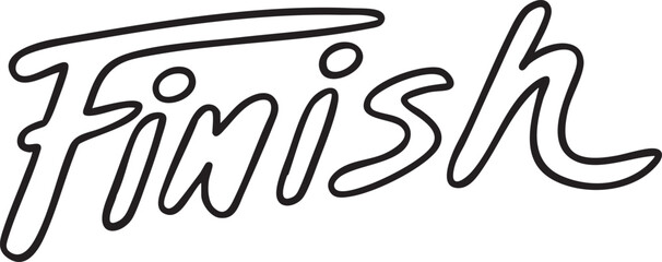 Obraz premium A stylized word 'Finish' is presented in a flowing script font.