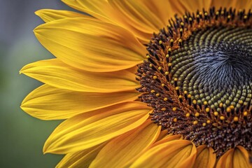 A close-up of a bright yellow sunflower flower with clearly visible petal texture and seeds in the center.tal texture and seeds in the center. High quality photo