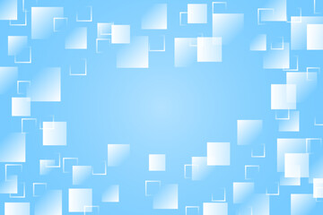 Minimalist White Geometric on Blue Background with Copy Space. Technology Banner. Vector Illustration. Abstract Business Wallpaper