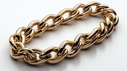 Obraz premium Luxurious Golden Chain Bracelet On White Background High Resolution Images