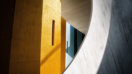 Fototapeta premium Sunlight highlights a modern architectural interior.
