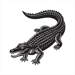 Obraz premium Nile crocodile silhouette vector