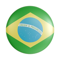 Obraz premium Brazil flag 3d circle icon.