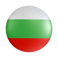 Bulgaria flag 3d circle icon.