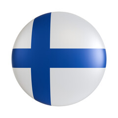 Finland flag 3d circle icon.