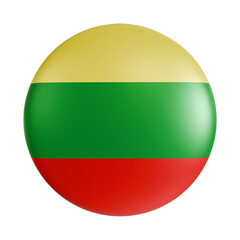 Lithuania flag 3d circle icon.