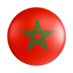 Morocco flag 3d circle icon.