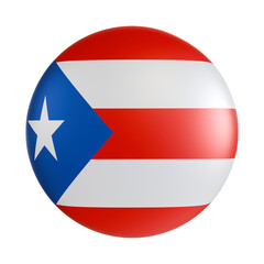Obraz premium Puerto rico flag 3d circle icon.
