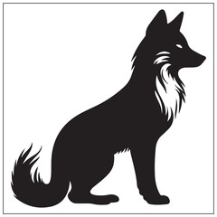 Fototapeta premium silhouette of a fox